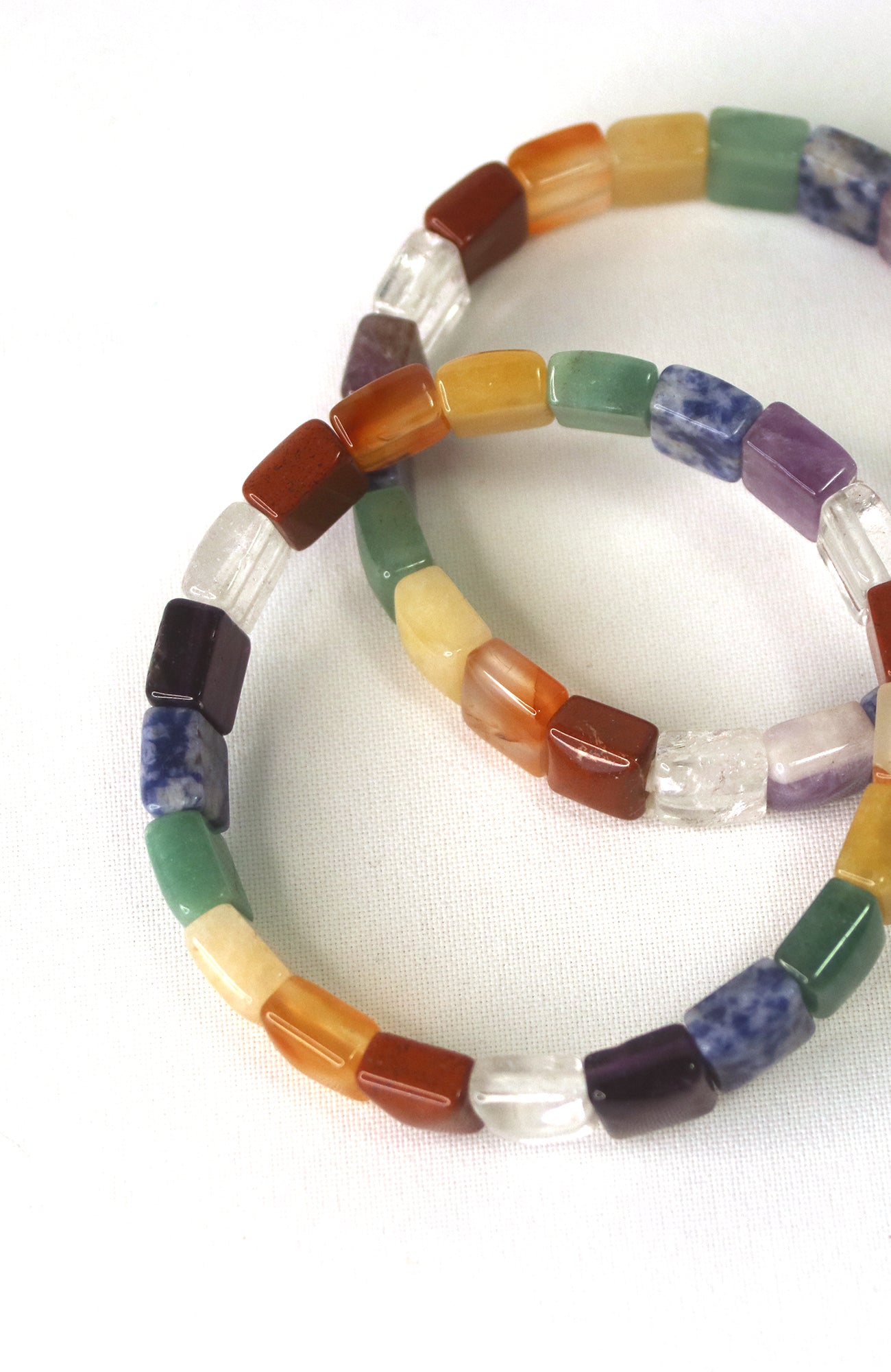 Chakra Faceted Square Bead Bracelet 195